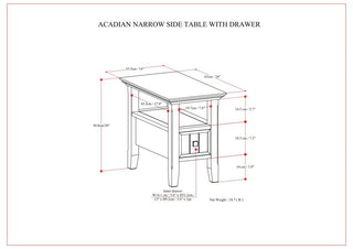 Acadian - Narrow Side Table With Drawer - Brown