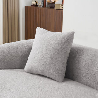 Curved Loveseat Sofa With Round Armrest