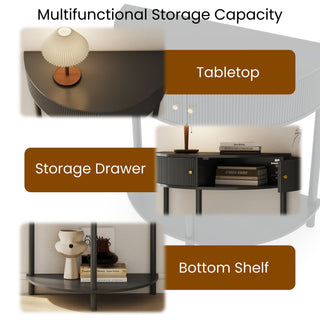 Demi Lune - Console Table With 2 Storage Drawers