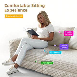 Deep Seat Convertible Sofa With Soft Pillows And Ottomans