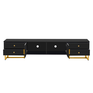 TV Media Console Table, TV Stand With Storage For Living Room - Black