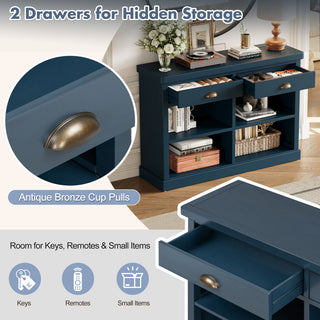Console Table With 2 Drawers And Open Shelves
