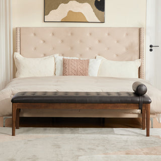 Upholstered End Of Bed Bench With Headrest