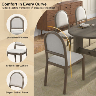 Oval Dining Table Set For 6 With 6 Upholstered Chairs