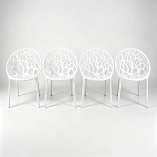 Dining Chair, Transparent Shell Design For Home (Set of 4) - White