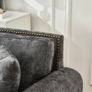 Modern 3 And 2 Seater Sofa With Rolled Arms, Tufted Upholstered Couch