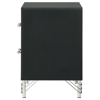 Malcolm - 2 Drawer Nightstand - Black