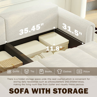 4 Seater Modern Couch With Seats Storage