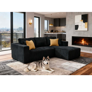 L - Shape Full Compressed Upholstered Sectional
