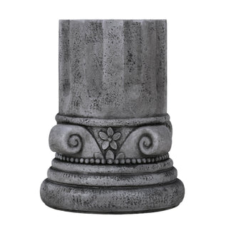 Outdoor End Table, Round Side Table For Patio And Garden - Antique Gray
