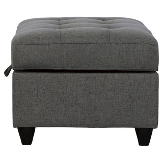 Storage Ottoman With Tufted Design - Gray