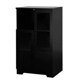 Modern Cabinet With Glass Doors And Drawer