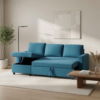 L - Shaped Convertible Sofa Bed With Storage Chaise