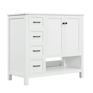 Bathroom Vanity With Sink Top, Bathroom Vanity Cabinet With 2 Doors And 2 Drawers, Open Shelf