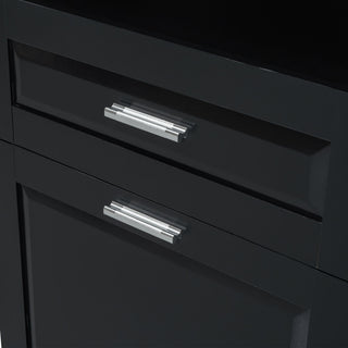 Tall Bathroom Cabinet With Tilt-Out Laundry Basket And Upper Storage