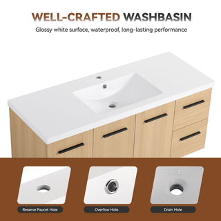 Floating Bathroom Vanity With Sink, Modular Cabinet