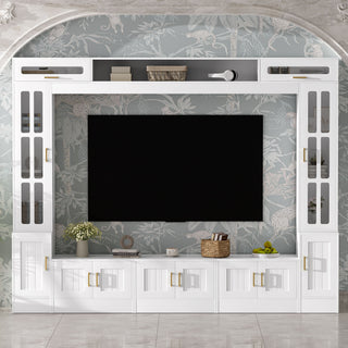 Wall Unit Entertainment Center With Bookshelves For TVs Up To 80"