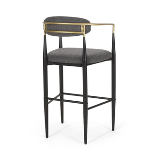 Upholstered Bar Stools (Set of 2) - Charcoal
