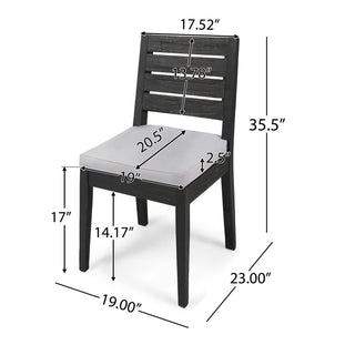 Outdoor Armless Dining Chair With Cushions