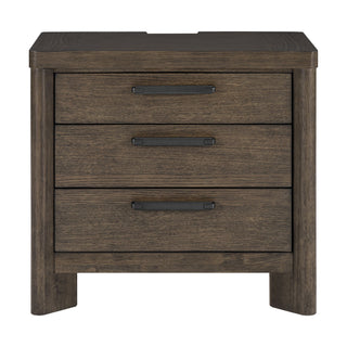 3 Drawer Nightstand With USB - Dark Oak