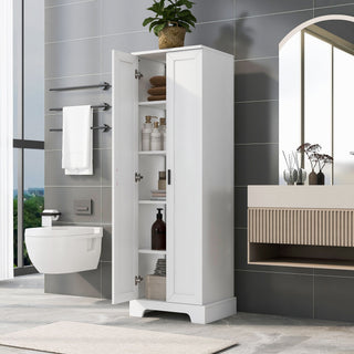 Storage Cabinet With Adjustable Shelves, 2 Doors, Rectangle Design For Bathroom