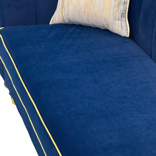 3 Seater Sofa With Rolled Arms, Vertical Channel Tufted Backrest