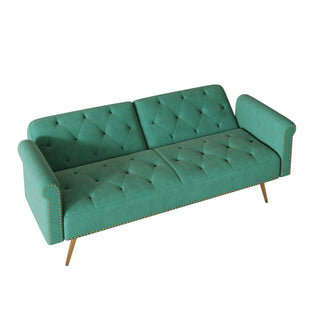Luxurious Sofa Bed With Nail Head Trim And Matching Pillow