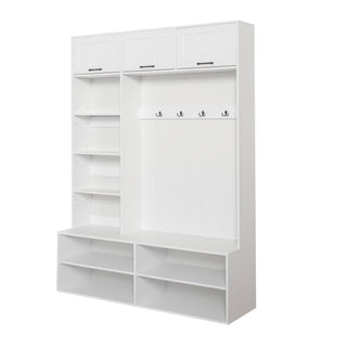 Farmhouse Hall Tree & Bench And Shoe Storage