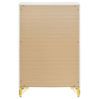 Chesney - 5 Drawer Chest With Trim - White