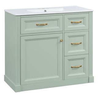 Modern Bathroom Vanity With Sink, 4 Drawers, Soft-Close Door, Adjustable Shelf