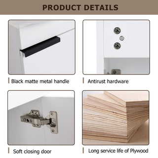 Wall Mounted Bathroom Vanity With Sink And Storage Rack, Soft Close Doors