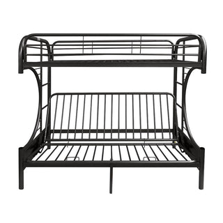 Eclipse - Twin Long Queen Futon Bunk Bed - Black