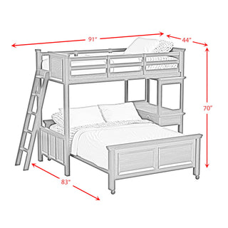 Hampton Kids - Loft With Ladder And Desk With Speaker Bedroom Set