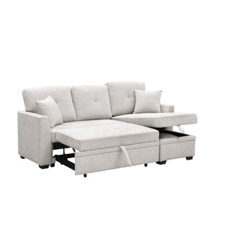 Upholstered Sectional & Pull Out Bed And Chaise Storage