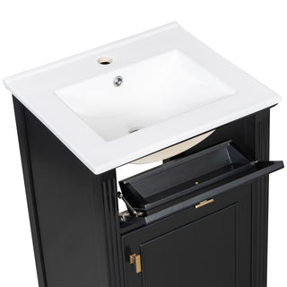 Bathroom Vanity With Sink, Adjustable Shelf, Tilt-Out Drawer
