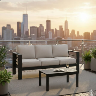 Outdoor Patio Set, All-Weather With Thick Cushions