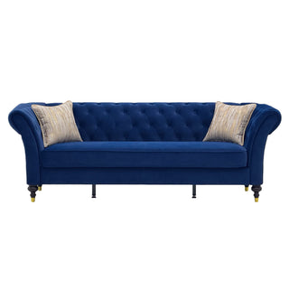 Chesterfield Sofa, 3 Seat Couch With Deep Button Tufted Back, Rolled Arms