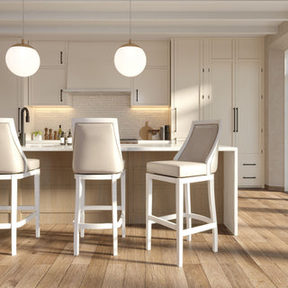 Modern Swivel Stool With Tall Back