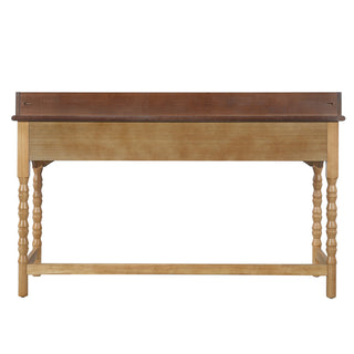 Writing Desk With 2 Storage Drawers, Workstation For Living Room - Brown / Natural