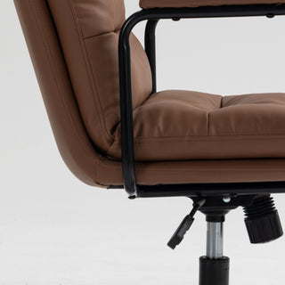 Office Chair, Mid Back Home Office Desk Task Chair With Wheels And Arms Ergonomic Computer Rolling Swivel Chair With Padded Armrest