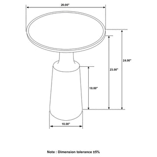 Stain Pedestal Accent Round Table With Lipped Top - Black