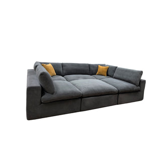 Custom Configuration Modular Sectional & Toss Pillows