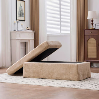 Wide Modern Upholstered Ottoman Foot Stool