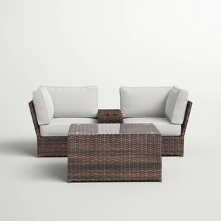 Comfortable Modern Patio Rattan Sectional Set With Cushions