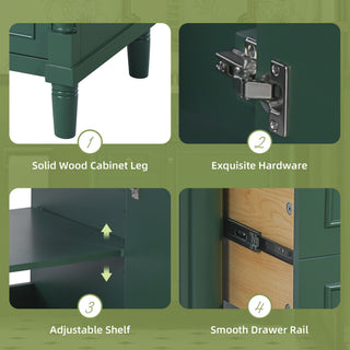 Bathroom Vanity With Sink, Freestanding Storage Cabinet & 2 Drawers And Soft Closing Door, Solid Legs, Frame, Basin,