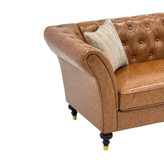 Chesterfield Sofa, 3 Seat Couch With Deep Button Tufted Back, Rolled Arms