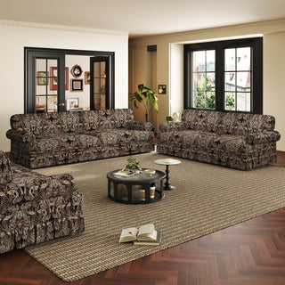 Luxuriously Comfortable Cloud Couch Sofa With Elegant Rolled Arms & Pleated Skirt Design