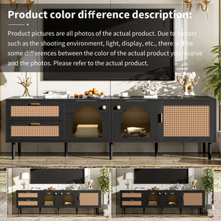 TV Stand With App-Controlled LED Lights, 2 Drawers & Door Storage