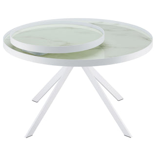Shayne - Round Top Coffee Table With 2 Tier Design