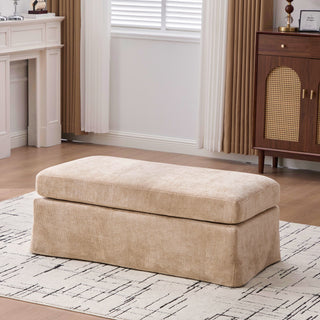 Wide Modern Upholstered Ottoman Foot Stool